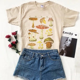 White Mushroom Short Sleeve T-shirt